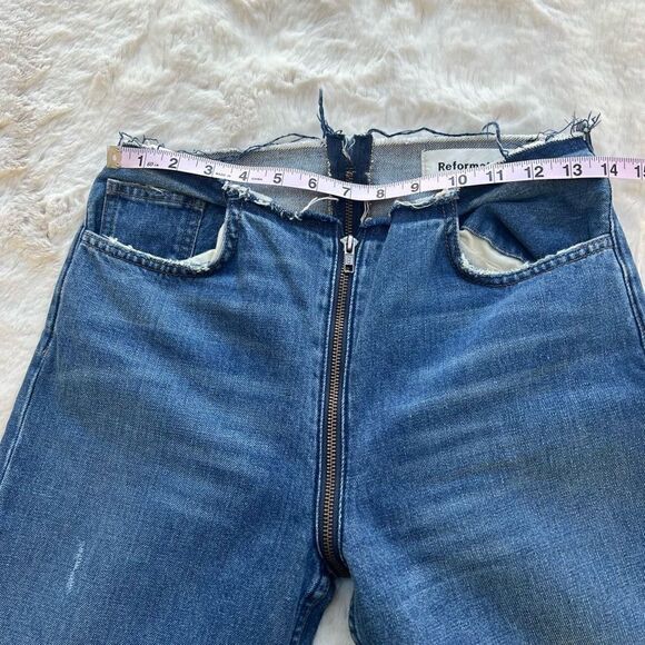 Reformation the Zipper Jeans 90s Straight Leg Zip Around Medium Wash 26 - Picture 10 of 11